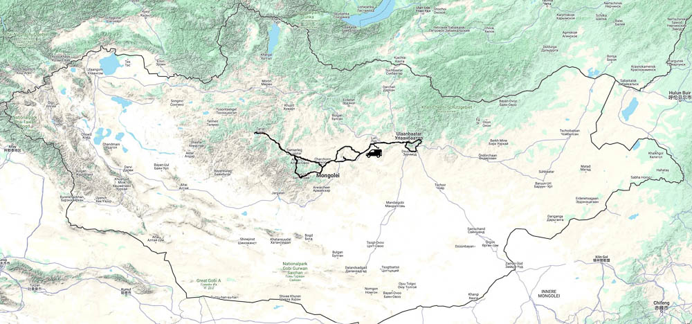 Landkarte 18Tage pleinAir Malreise_Zentral-Mongolei